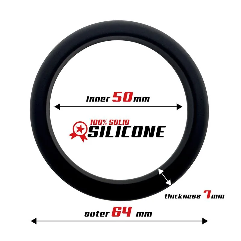 Anel Peniano Silicone Sólido Beast Rings Preto 5 cm — vista 2 de 3