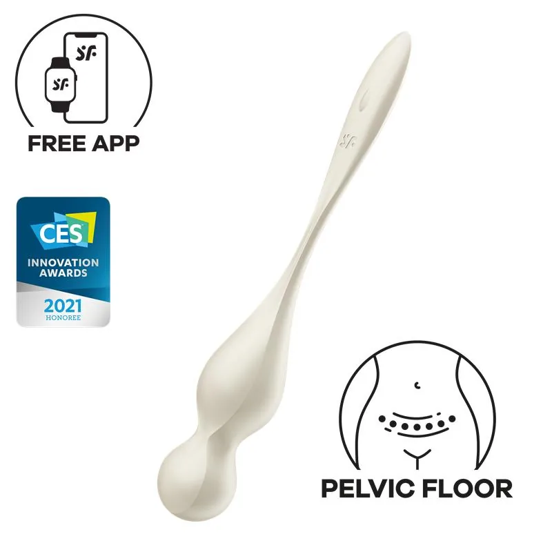 Bolas de Kegel Love Birds 1 com App Satisfyer Branco 17 cm