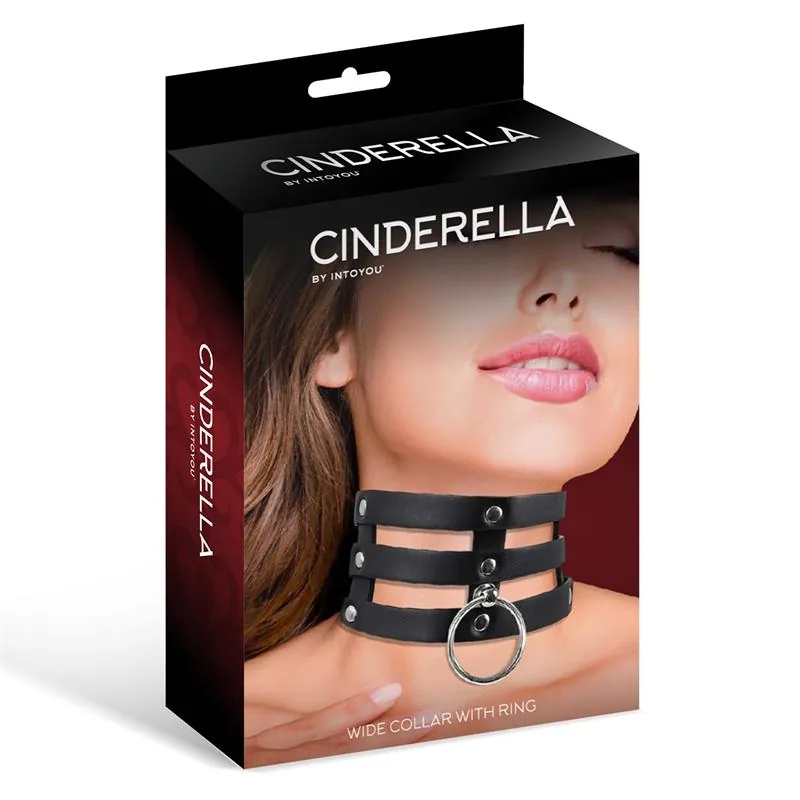 Coleira Larga com Argola Cinderella Couro Vegano — vista 3 de 3