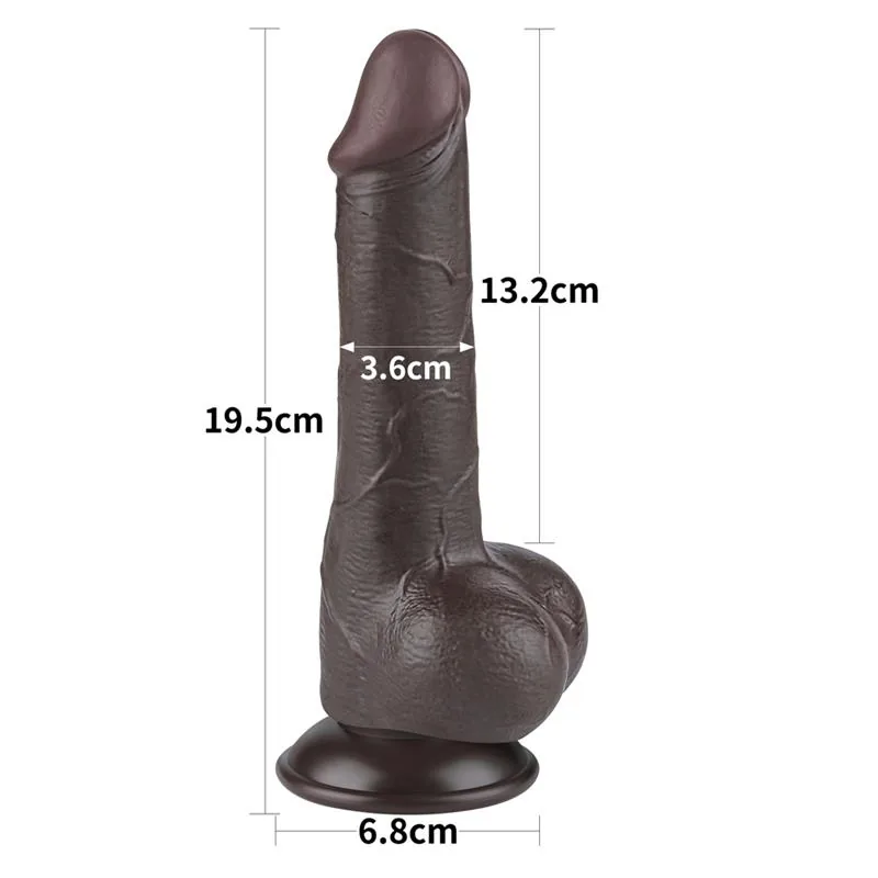 Dildo Dupla Camada Pele Deslizante LoveToy 19,5 cm — vista 11 de 12