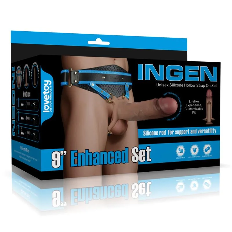 Arnês Ajustável com Dildo Oco Ingen Enhanced Lovetoy Tamanho XS/S/M 23 cm