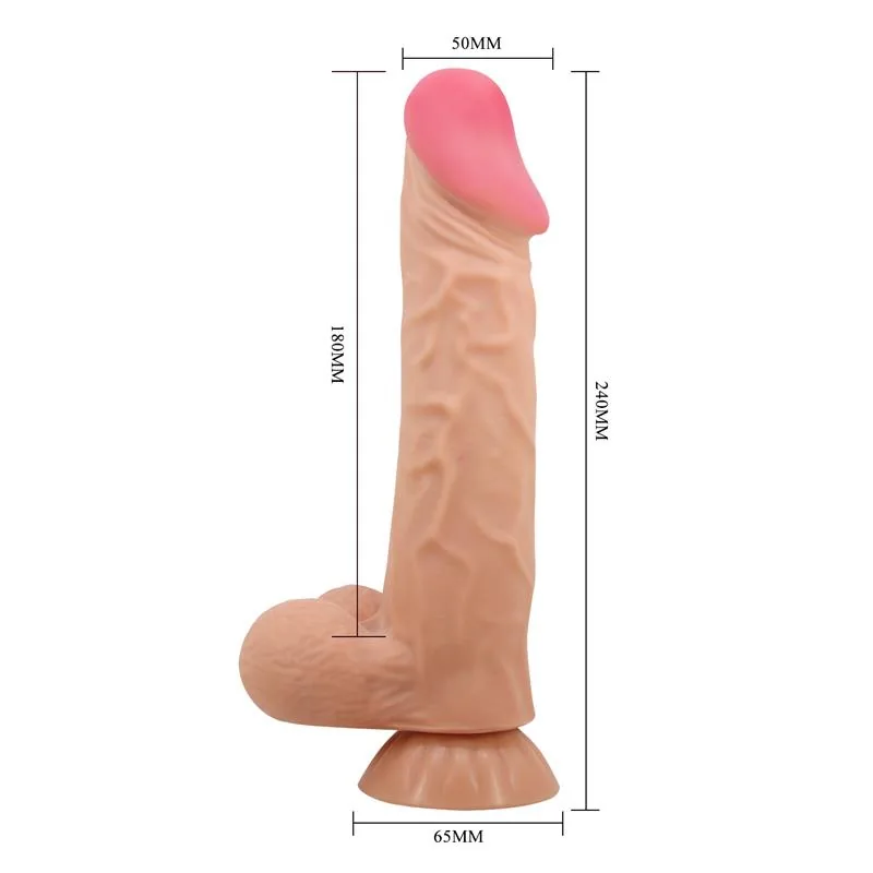 Dildo Realista com Pele Deslizante 24 cm — vista 10 de 11