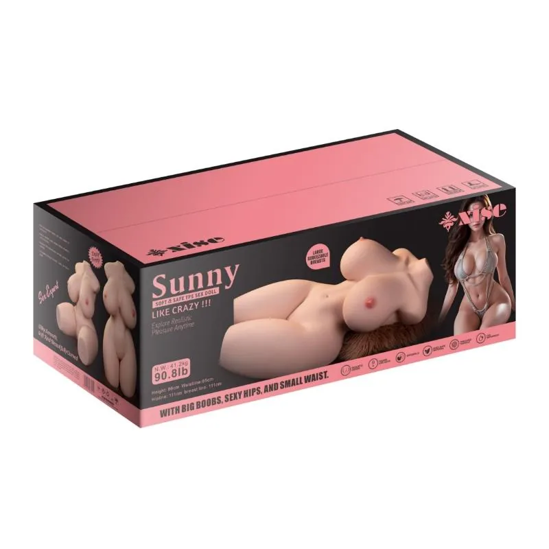 Masturbador Torso Realista com Duplo Orifício Sunny Xise 41,27 kg — vista 3 de 12