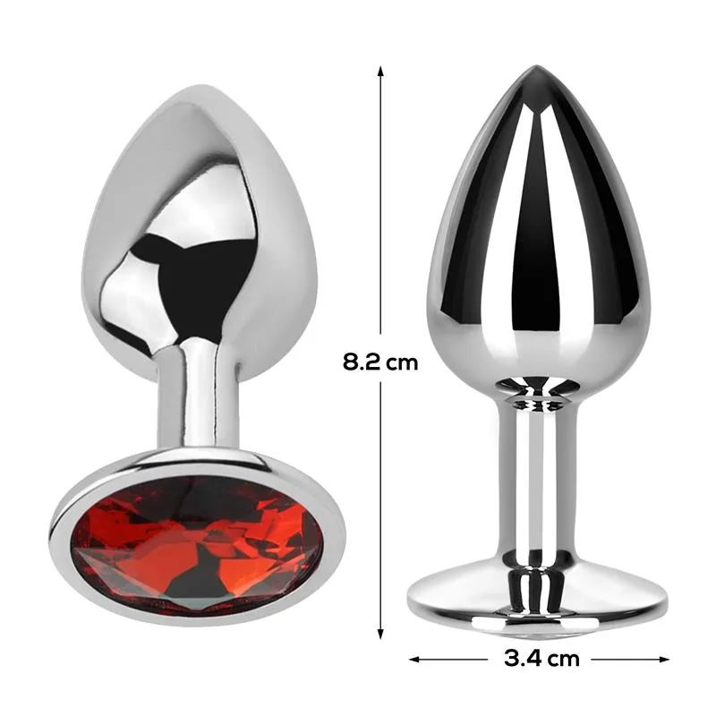 Plug Anal de Alumínio com Joia Vermelho-Rubi Afterdark Tamanho M — vista 3 de 3