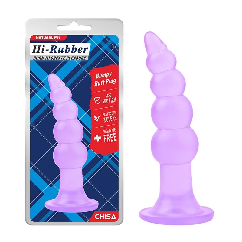 Plug Anal Bumpy Chisa PVC Lilás com Ventosa 14,4 cm