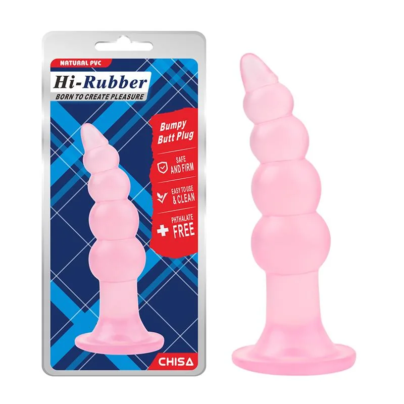 Plug Anal Bumpy Chisa PVC Rosa com Ventosa 14,4 cm