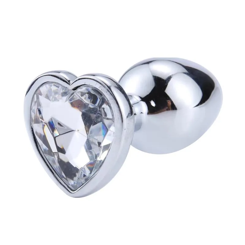 Plug Anal com Joia de Coração Afterdark Branco Tamanho S — vista 5 de 7