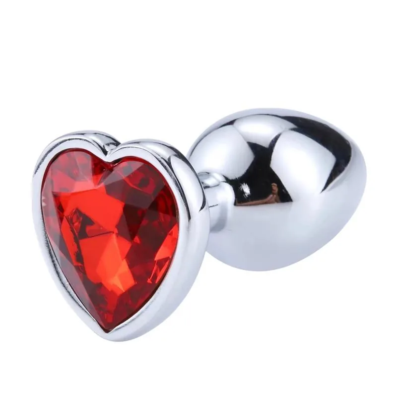 Plug Anal com Joia de Coração Afterdark Vermelho Escarlate Tamanho S — vista 4 de 6
