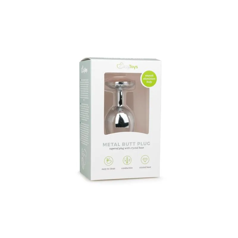 Plug Anal com Cristal Transparente Easytoys N.º 2 Prateado — vista 4 de 4