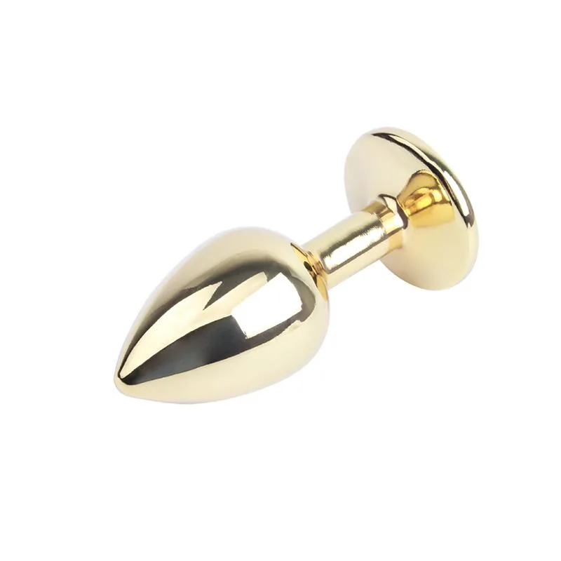 Plug Anal de Metal com Gema Azul Chisa Dourado 7,1 cm — vista 3 de 3