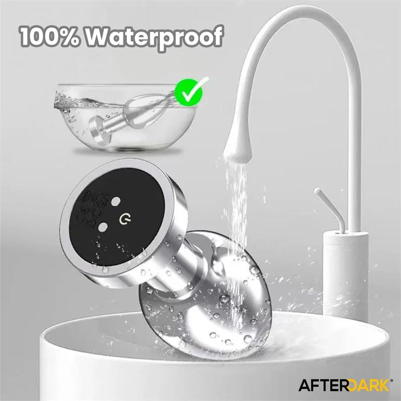 Plug Anal Dimpor Cromado com Vibração USB Magnético Afterdark Tamanho L — vista 10 de 12