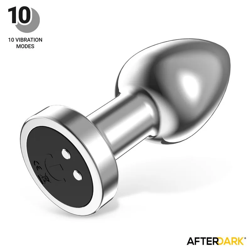 Plug Anal Dimpor Cromado com Vibração USB Magnético Afterdark Tamanho L — vista 4 de 12
