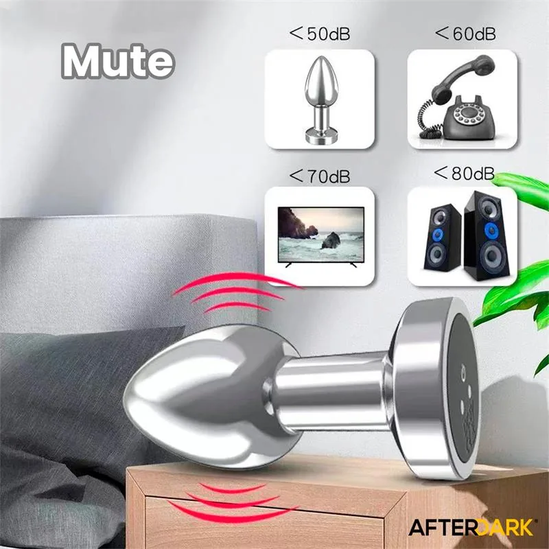 Plug Anal Dimpor Cromado com Vibração USB Magnético Afterdark Tamanho L — vista 7 de 12