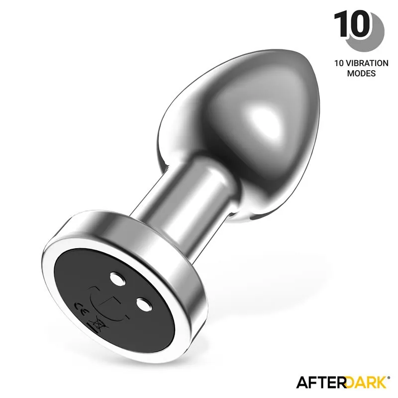 Plug Anal Dimpor Cromado com Vibração USB Magnético Afterdark Tamanho S — vista 3 de 12