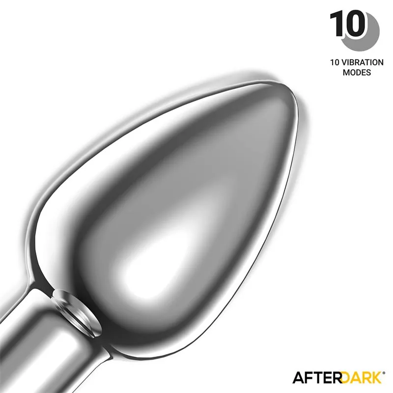 Plug Anal Dimpor Cromado com Vibração USB Magnético Afterdark Tamanho S — vista 5 de 12