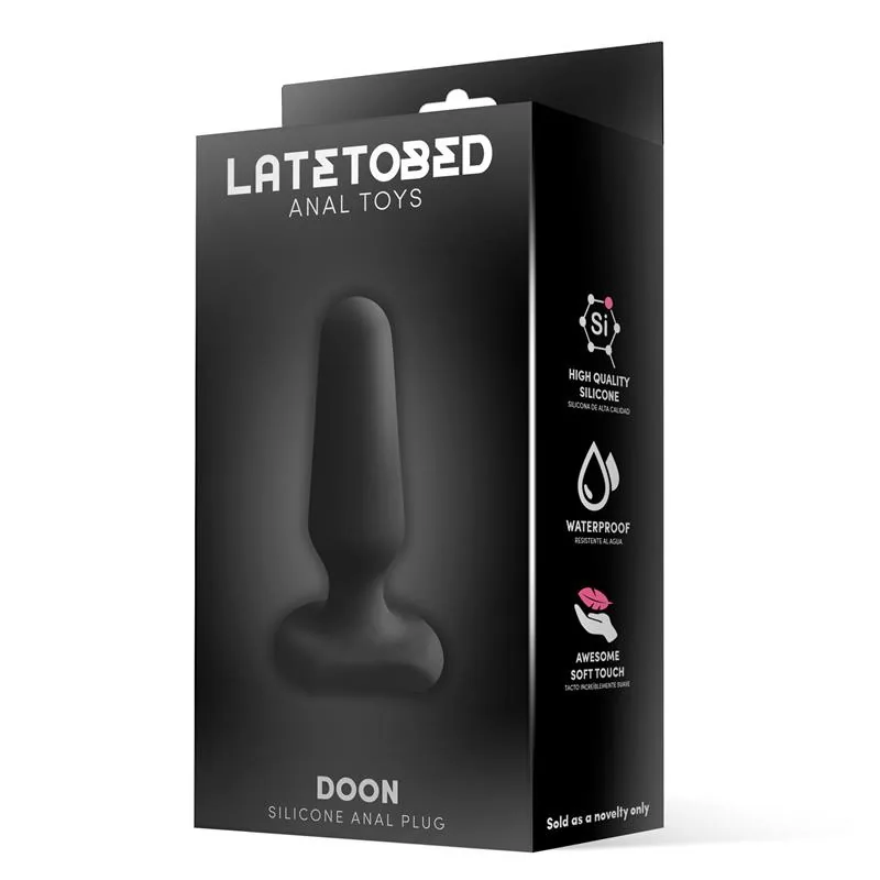 Plug Anal Doon LateToBed Silicone Preto 7 cm — vista 2 de 3