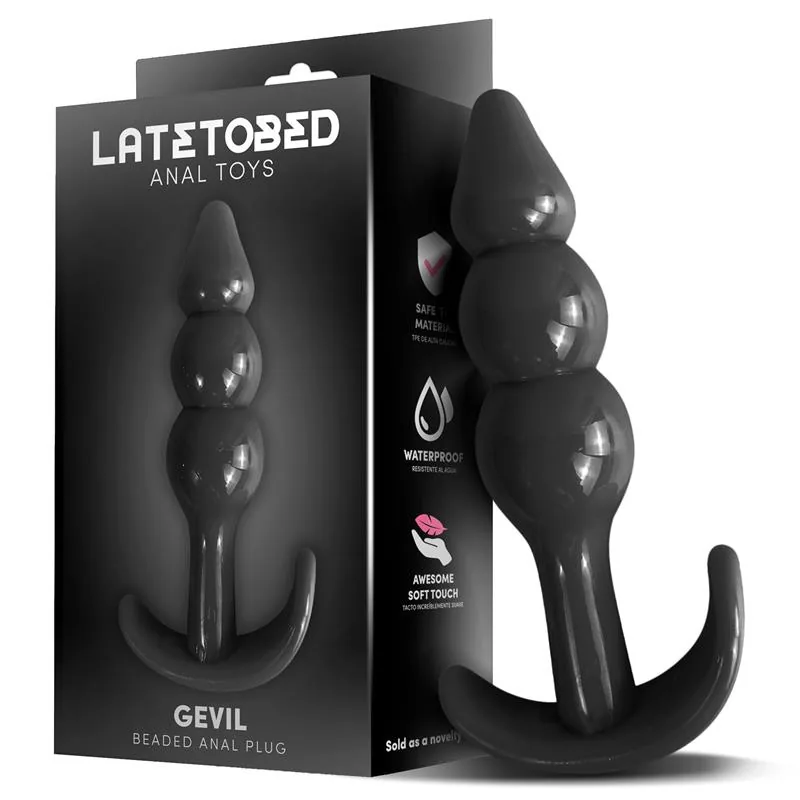 Plug Anal Gevil LateToBed TPE Preto 11,2 cm
