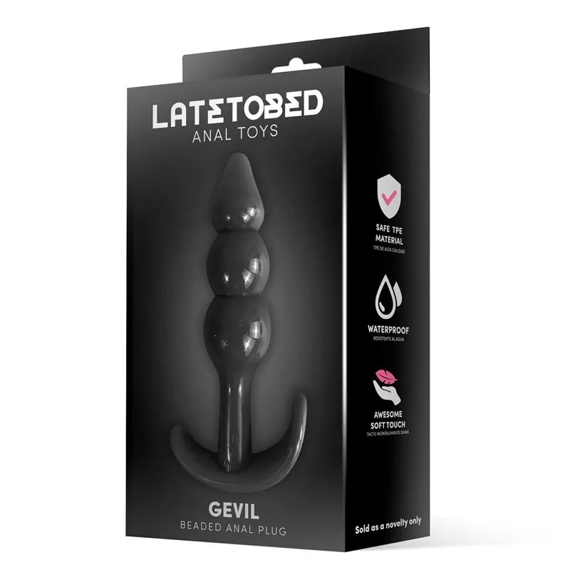 Plug Anal Gevil LateToBed TPE Preto 11,2 cm — vista 2 de 3