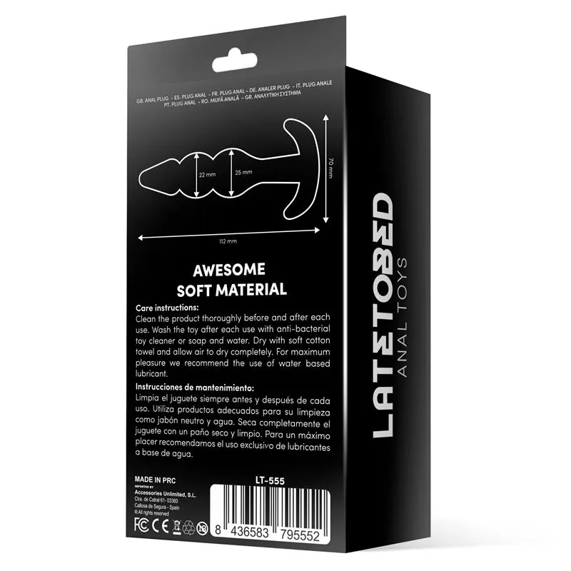Plug Anal Gevil LateToBed TPE Preto 11,2 cm — vista 3 de 3