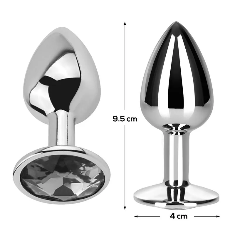 Plug Anal com Joia Branco Diamante Afterdark Tamanho L — vista 3 de 3