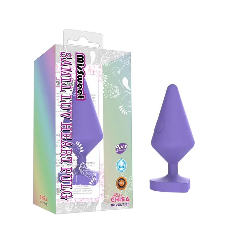 Plug Anal Luv Heart Chisa Silicone Roxo Tamanho L 11 cm — vista 3 de 3