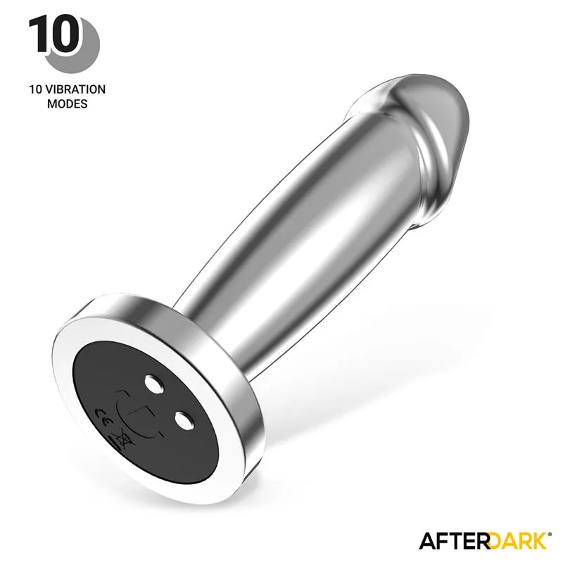 Plug Anal Sarmy Cromado com Vibração USB Magnético Afterdark Tamanho M — vista 2 de 11
