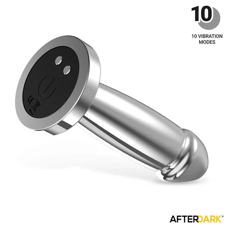 Plug Anal Sarmy Cromado com Vibração USB Magnético Afterdark Tamanho M — vista 4 de 11