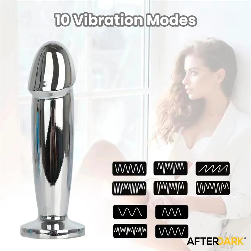 Plug Anal Sarmy Cromado com Vibração USB Magnético Afterdark Tamanho M — vista 6 de 11