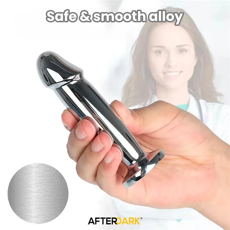 Plug Anal Sarmy Cromado com Vibração USB Magnético Afterdark Tamanho M — vista 8 de 11