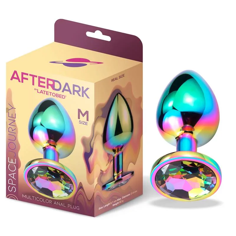 Plug Anal Space Journey Multicolor com Joia Afterdark Tamanho M
