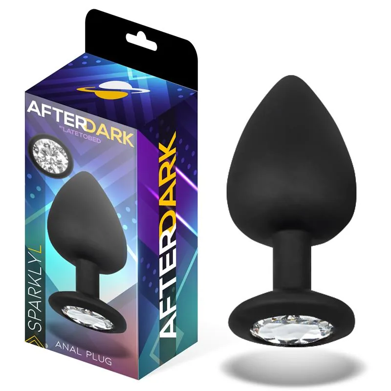 Plug Anal Sparkly com Joia Afterdark Silicone Tamanho L 9,5 cm