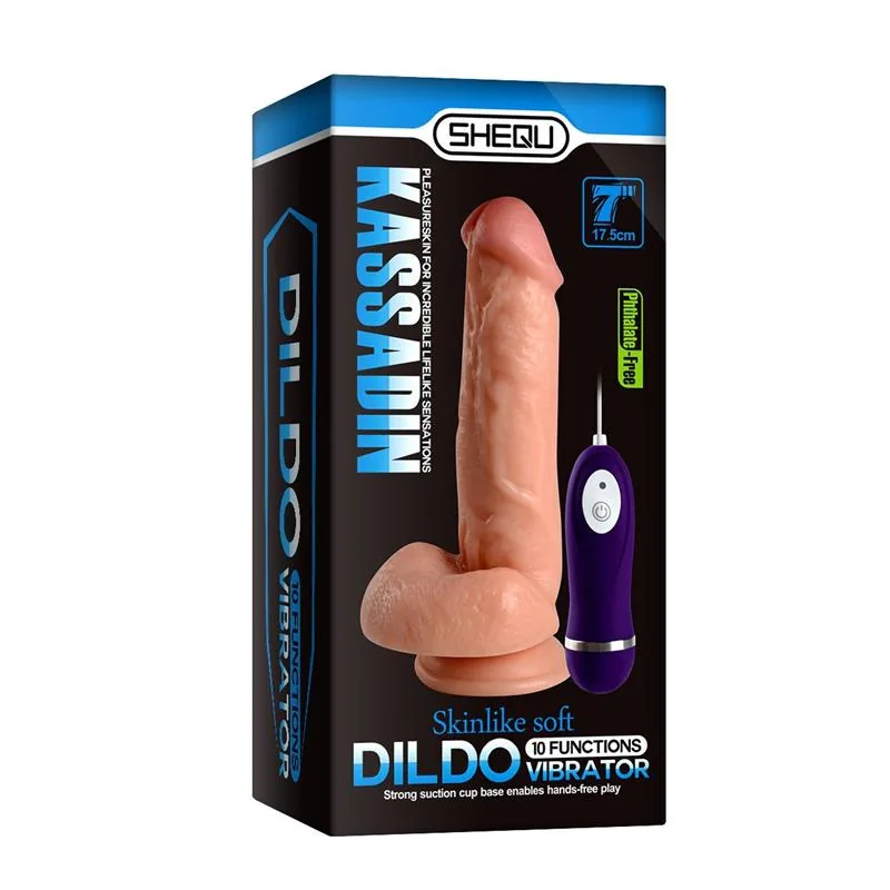 Vibrador Realista Kassadin com Comando à Distância Shequ 17,5 cm
